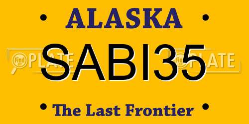 SABI35 Alaska License Plate