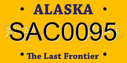SAC0095 Alaska License Plate