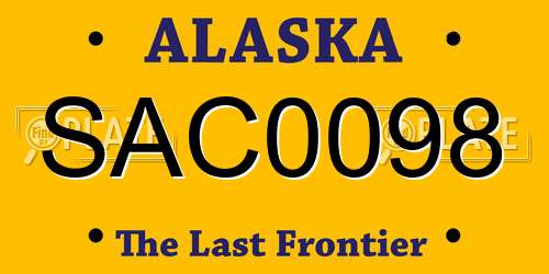 SAC0098 Alaska License Plate
