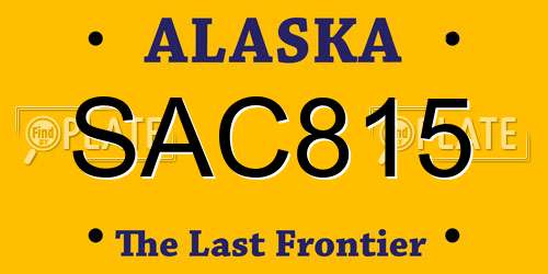 SAC815 Alaska License Plate