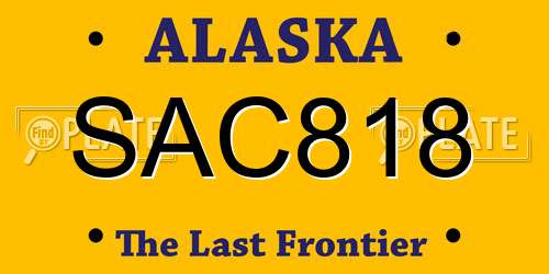 SAC818 Alaska License Plate