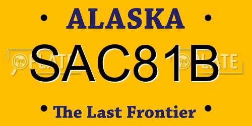 SAC81B Alaska License Plate