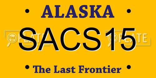 SACS15 Alaska License Plate