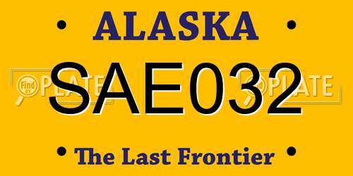 SAE032 Alaska License Plate