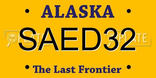 SAED32 Alaska License Plate