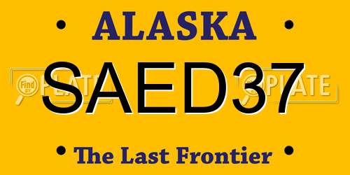 SAED37 Alaska License Plate