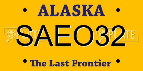 SAEO32 Alaska License Plate