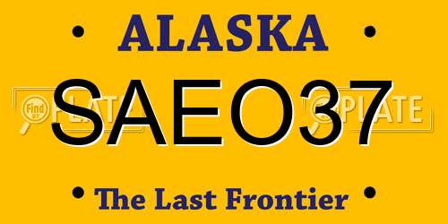 SAEO37 Alaska License Plate