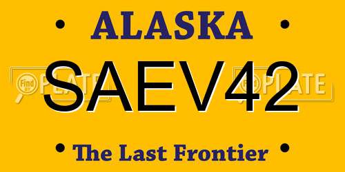 SAEV42 Alaska License Plate