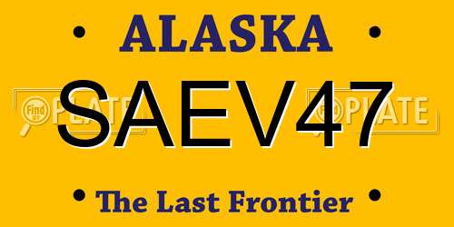 SAEV47 Alaska License Plate