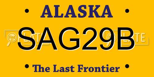 SAG29B Alaska License Plate