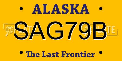 SAG79B Alaska License Plate