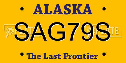 SAG79S Alaska License Plate
