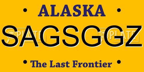 SAGSGGZ Alaska License Plate