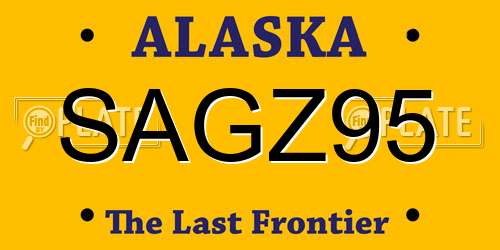 SAGZ95 Alaska License Plate