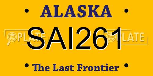 SAI261 Alaska License Plate