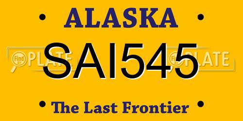 SAI545 Alaska License Plate