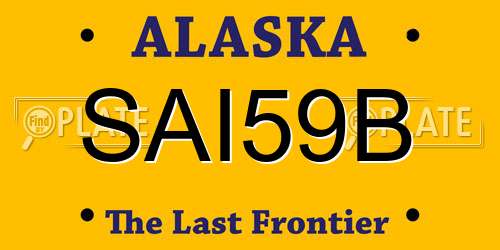 SAI59B Alaska License Plate