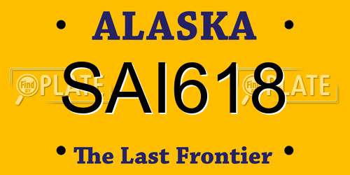 SAI618 Alaska License Plate