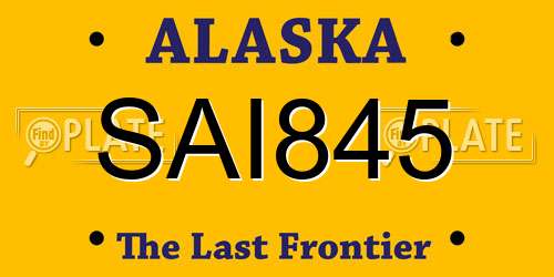 SAI845 Alaska License Plate