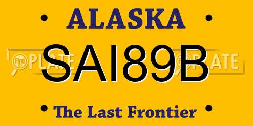 SAI89B Alaska License Plate