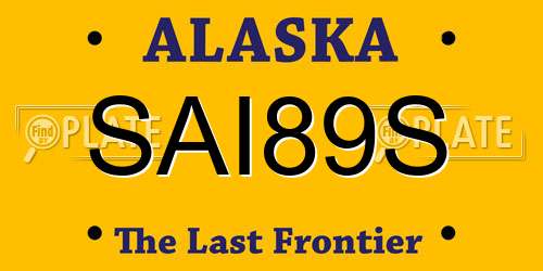 SAI89S Alaska License Plate