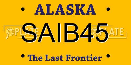 SAIB45 Alaska License Plate
