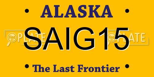 SAIG15 Alaska License Plate