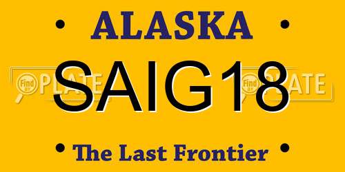 SAIG18 Alaska License Plate