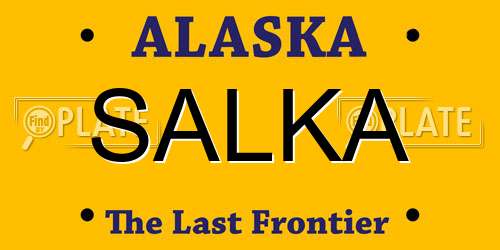 SALKA Alaska License Plate