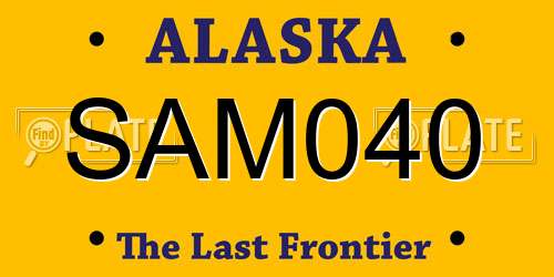SAM040 Alaska License Plate