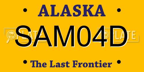SAM04D Alaska License Plate
