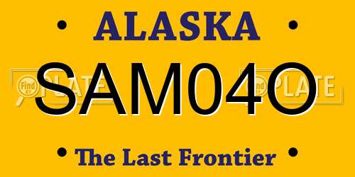 SAM04O Alaska License Plate