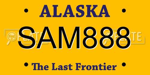 SAM888 Alaska License Plate
