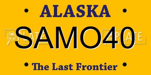 SAMO40 Alaska License Plate