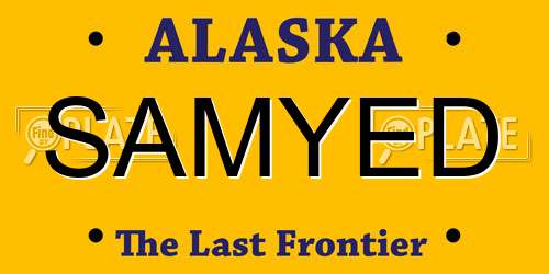 SAMYED Alaska License Plate