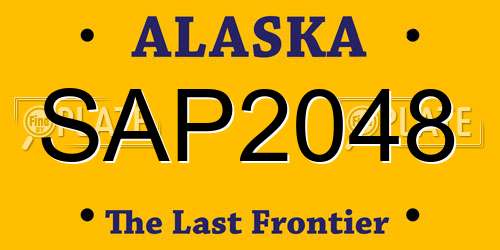 SAP2048 Alaska License Plate