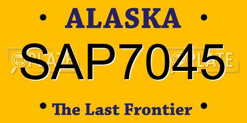 SAP7045 Alaska License Plate