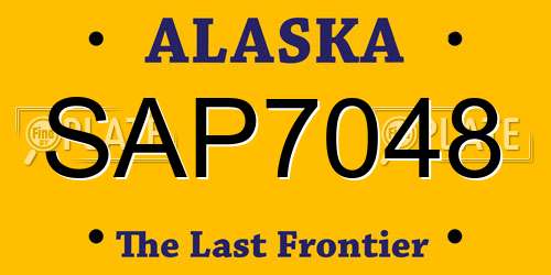 SAP7048 Alaska License Plate