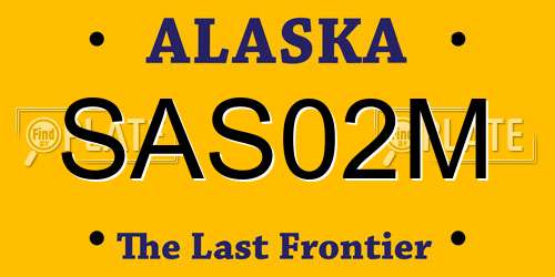 SAS02M Alaska License Plate