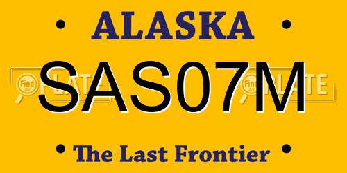 SAS07M Alaska License Plate