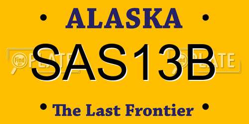 SAS13B Alaska License Plate