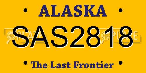 SAS2818 Alaska License Plate