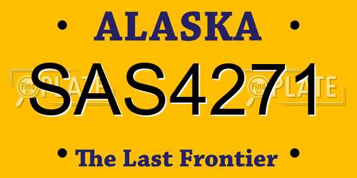 SAS4271 Alaska License Plate