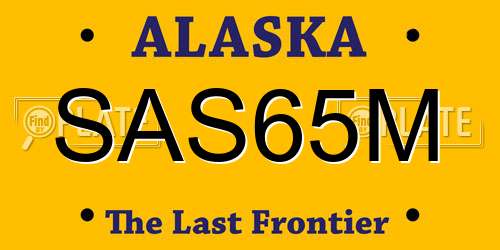 SAS65M Alaska License Plate