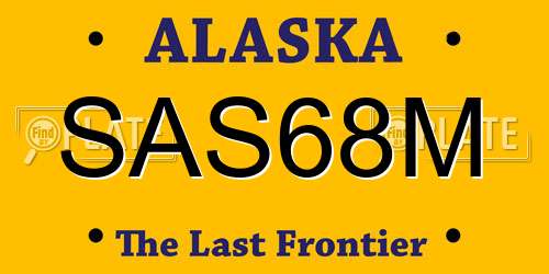SAS68M Alaska License Plate