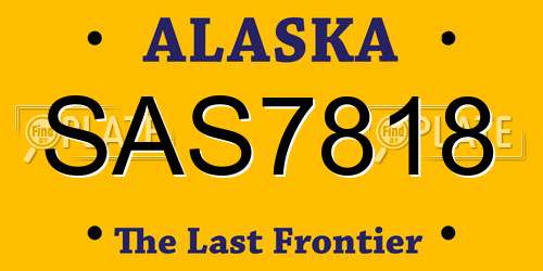 SAS7818 Alaska License Plate