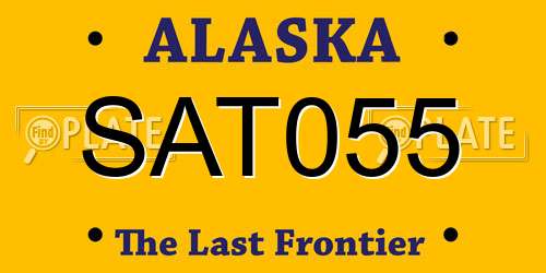 SAT055 Alaska License Plate