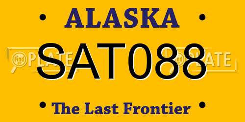 SAT088 Alaska License Plate