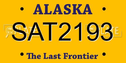 SAT2193 Alaska License Plate